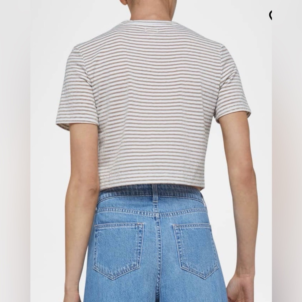 L’Agence Donna Stripe Cropped Tee - Picture 2 of 13